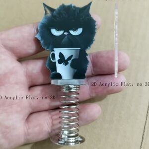 2D Black Cat Acrylic Desk Topper